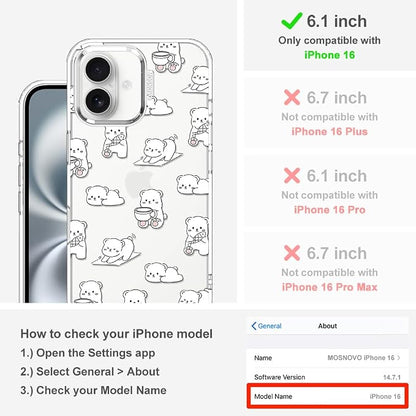 MOSNOVO for iPhone 16 Case, Shockproof Military-Grade Protection 6.6ft Drop - Image 2