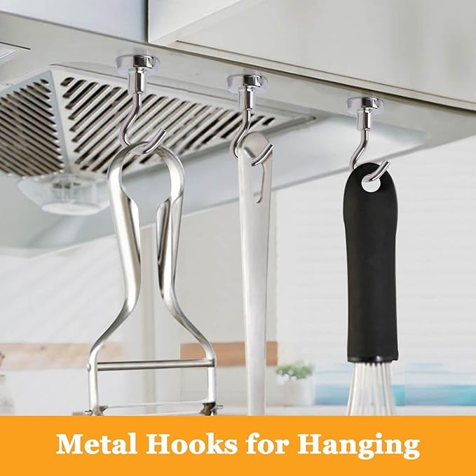 MIN CI Magnetic Hooks Heavy Duty, 35lb+ Strong Magnetic Wall Hooks - Image 5