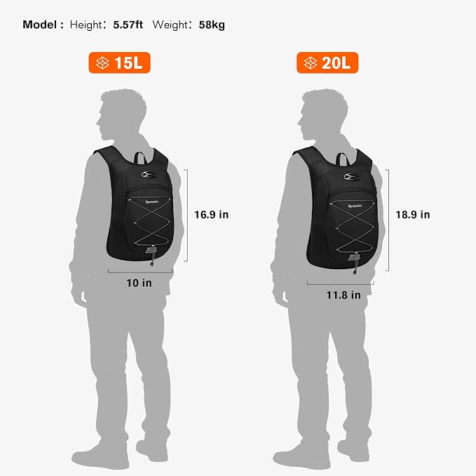 Ultra-Light Soft Daypack 15L/20L, Cushioned Breathable Back Panel Backpack - Image 5