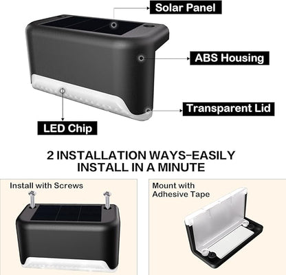 BKBB PPBB Solar Deck Lights Outdoor, Waterproof LED Solar Lights - Image 7