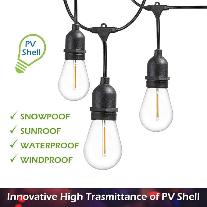 Jslinter 24-Pack LED 1W String Light Bulbs, S14 Plastic Shatterproof Edison - Image 3