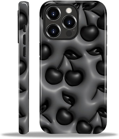 for iPhone 14 Pro Max Case, HL2 Cute Cool Cherry Black Hybrid 2 Layer Hard by Unknown