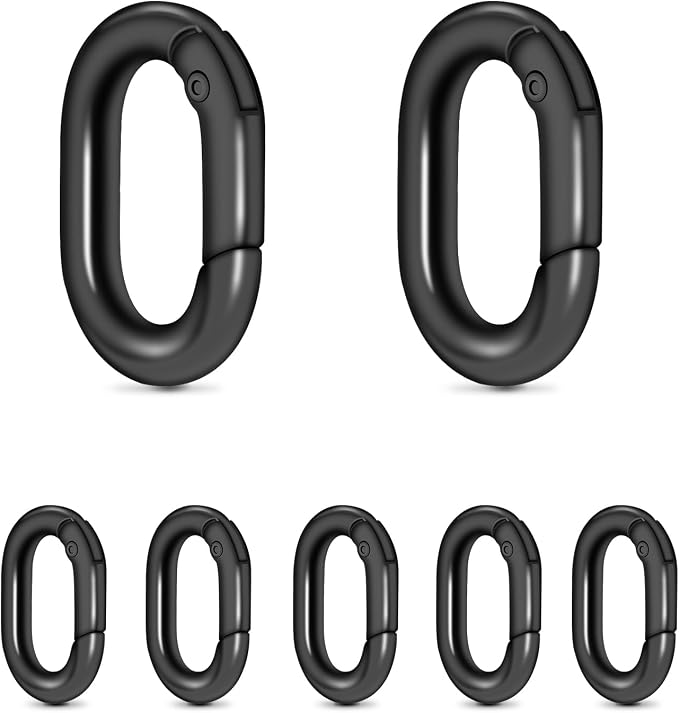 CooBigo 10Pack 3/4 Inch Small Oval Carabiner, Metal Spring Tiny Carabiner Clips by CooBigo