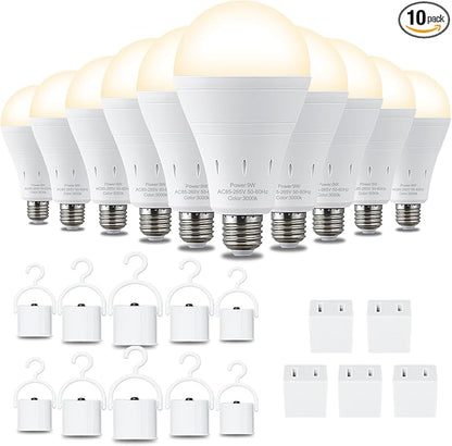 DEBAOBULB 10 Pack Rechargeable Emergency Light Bulbs, Battery Powered LED Light by DEBAOBULB