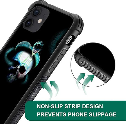 for iPhone 12/12 Pro Case, Skeleton Winding Snake Pattern Graphic Design Girl - Image 5
