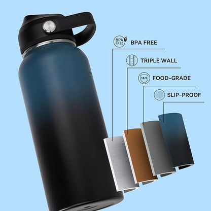 Fijinhom 32oz Insulated Stainless Steel Water Bottle, Wide Mouth Double Wall - Image 3