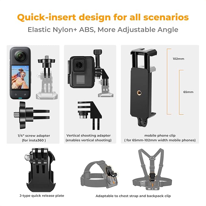 K&F CONCEPT Accessories Set for GoPro Hero 13/12/11/10/9/8/7/6/5/4/DJI Osmo - Image 6