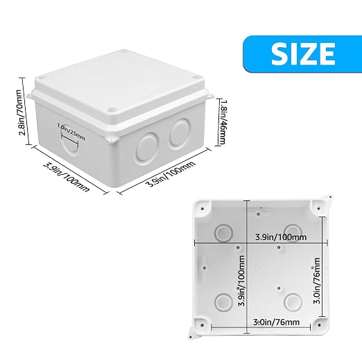 NineLeaf Junction Box, ABS Plastic Box IP65 Waterproof Outdoor Dustproof Water - Image 7