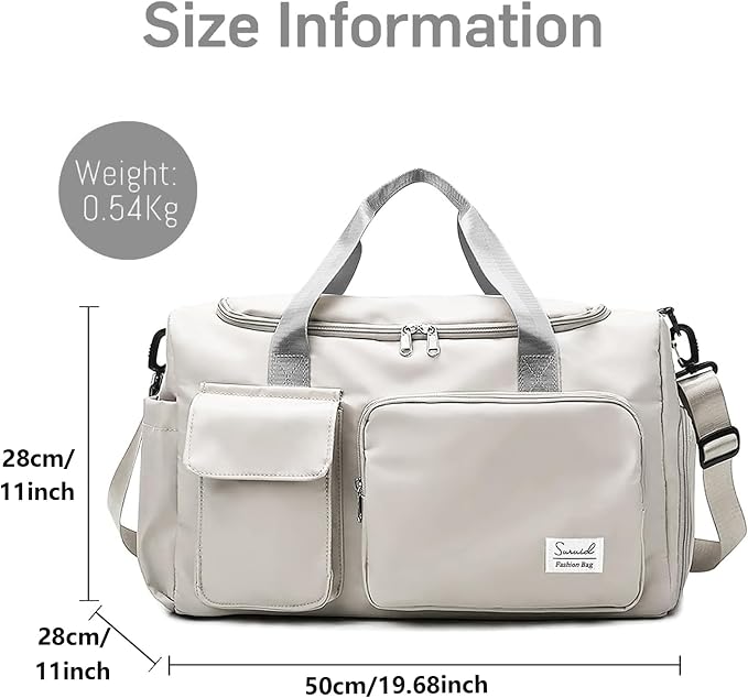 Suruid Travel Duffel Bag with Shoes Compartment Sports Gym Bag with Dry Wet - Image 2
