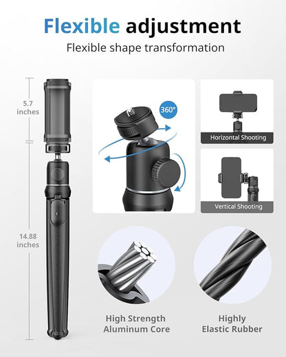 UBeesize Camera Tripod with Remote, Flexible Tripod Stand with Phone Holder and - Image 3