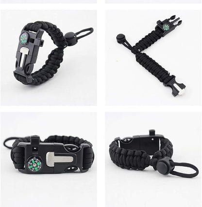 ZHIYE Survival Paracord Bracelet Flint Fire Starter Scraper Compass Wilderness - Image 4