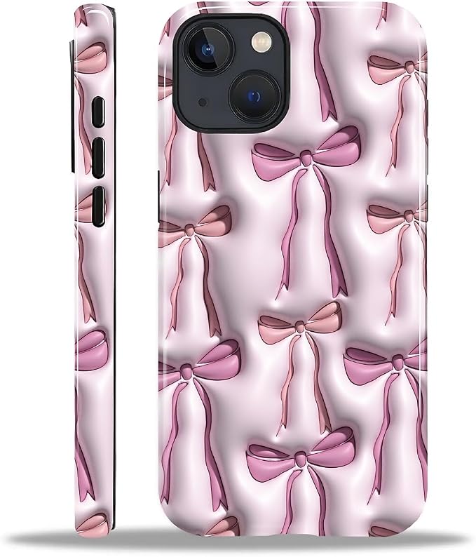for iPhone 15 Case, HL2 Abstract Ribbons Bows Hybrid 2 Layer Hard Shell by Unknown