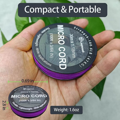 Micro Paracord, 1.18mm x 100ft Thin Mini Utility Braided Small Paracord - Image 3