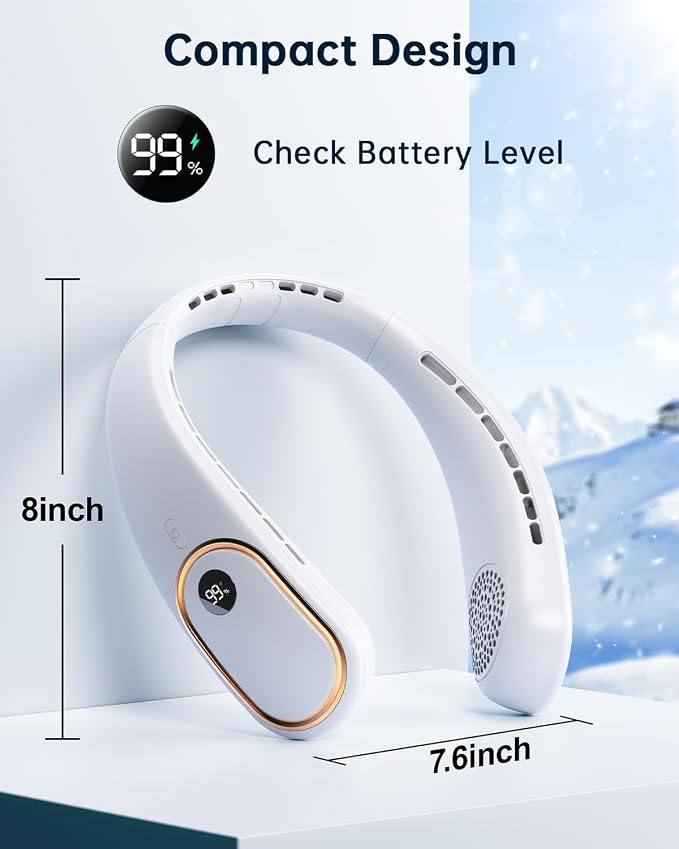 SHEWIND Portable Neck Fan - 5000mAh Rechargeable Hands-Free Wearable Fan | 4 - Image 8