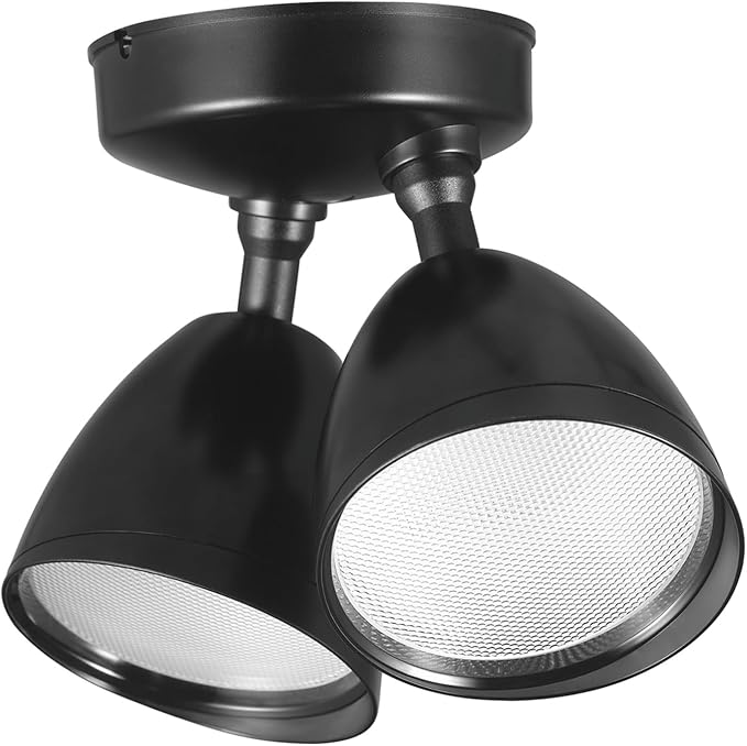 GLOBE Electric 17000186 20W Twin Head Black 1600 Lumens Wall Switch Activated - Image 5