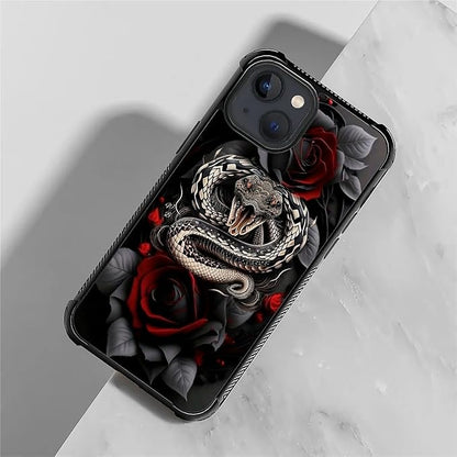 for iPhone 15 Case, Entwined Rose Snake Pattern Graphic Design Girl Boy Soft - Image 3