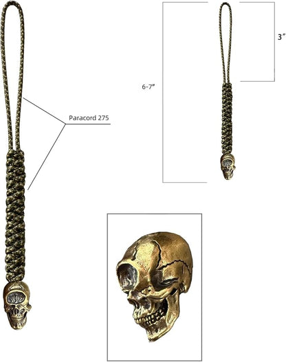 Handmade Lanyards with Brass Beads – Paracord 550 Survival Gear Leash - Image 2
