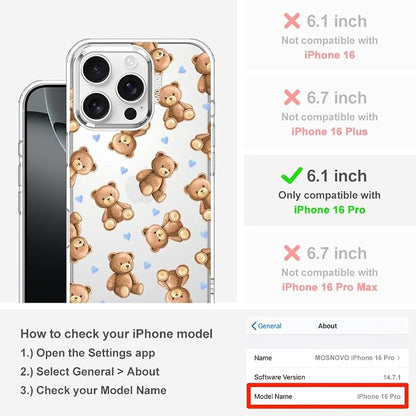 MOSNOVO for iPhone 16 Pro Case, Shockproof Military-Grade Protection 6.6ft Drop - Image 2