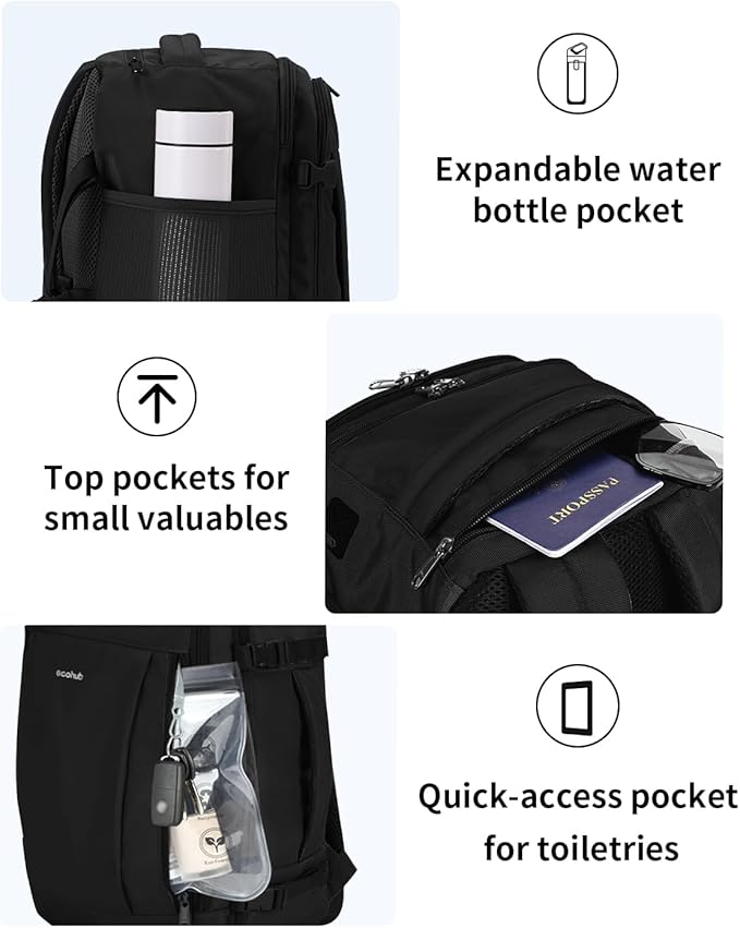 ECOHUB 17'' Small Travel Backpack, United Airlines Personal Item Bag - Image 5