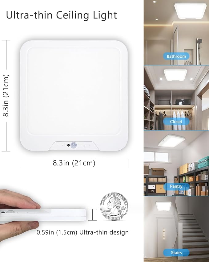 2 Pack Rechargeable Motion Sensor Ceiling Lights - Image 8