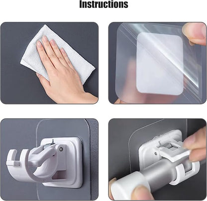 Self Adhesive Curtain Rod Holder, Universal No Drilling Hanging Pole Support - Image 5