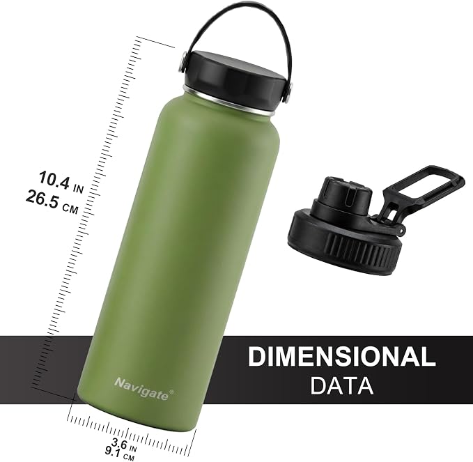Navigate 40 oz Insulated Stainless Steel Sports Water Bottle - Image 3