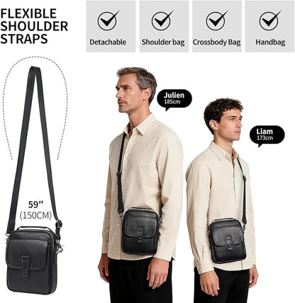 Augus Leather Small Messenger Bag - Image 5