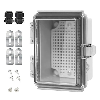 LeMotech Electrical Box, IP67 Waterproof Hinged Clear Cover Stainless Steel by LeMotech