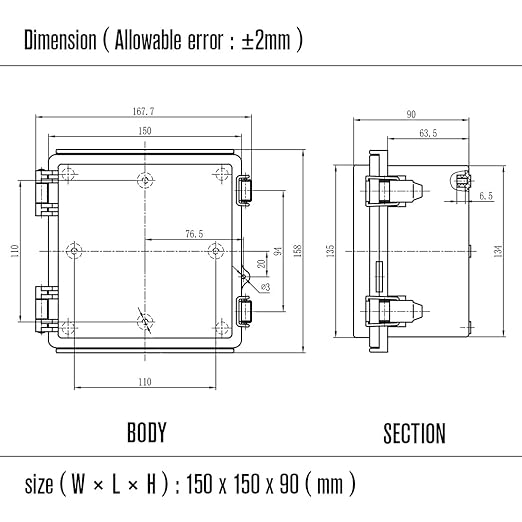 LeMotech Electrical Box, IP67 Waterproof Hinged Clear Cover Stainless Steel - Image 8