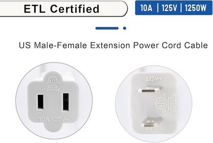 100 FT White Extension Cord, 2 Prong Extension Cord 18AWG SPT-2 Flat Cord - Image 3