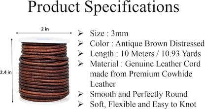 GENIQUE Real/Genuine Round Leather Cord - Image 3