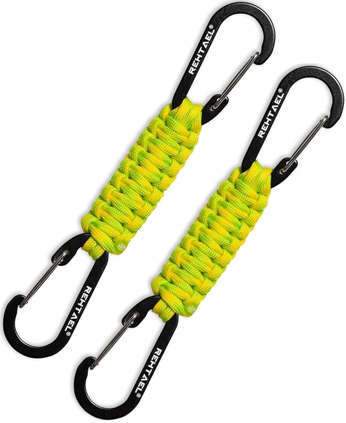 Paracord Braided Carabiner Keychain Lanyard Strap, Hanger Stroller Hook w/2 by REHTAEL
