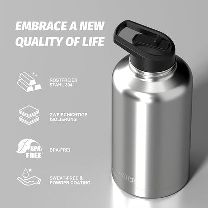 64oz Insulated Water Bottle, BPA Free&Leak Proof, Half Gallon Stainless Steel - Image 8