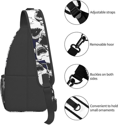 Shark Sling Bag For Women Men Fashion Backpack Crossbody Shoulder Bag Sling - Image 5