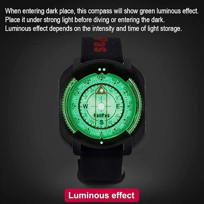 Diving Sighting Wrist Compass for Outdoor Orienteering Mountaineering Hiking - Image 3