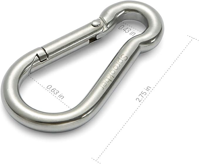 sprookber Stainless Steel Spring Snap Hook Carabiner - Image 2