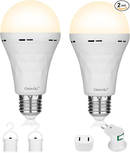 Ostwiki 2 Pack Rechargeable Light Bulb, Emergency Light Bulbs by OstwikiDecorationLights