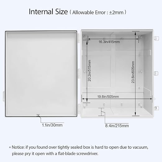 LeMotech Electrical Box, IP67 Waterproof Hinged Cover Stainless Steel Latch - Image 6
