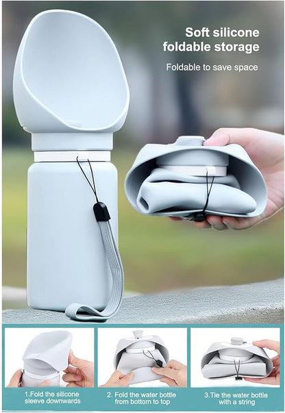Foldable Portable Dog Water Bottle, 2 in 1 Integrated Collapsible Dog Water - Image 4