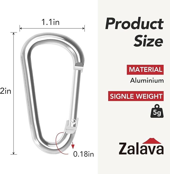 24pc Aluminum Carabiner Clip D Ring, Keychain Spring Hook, Small Carabiners Set - Image 2