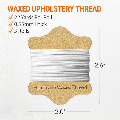 VONEEDL Upholstery Repair Kit: Waxed Sewing Thread & Heavy Duty Needles - Image 3