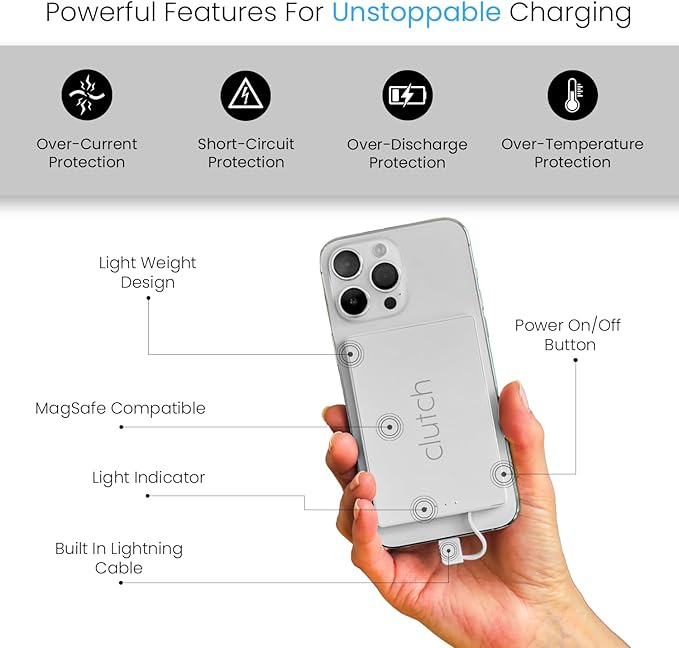 Clutch Pro – World's Thinnest iPhone Charger – Portable Power Bank 5000mAh – - Image 4