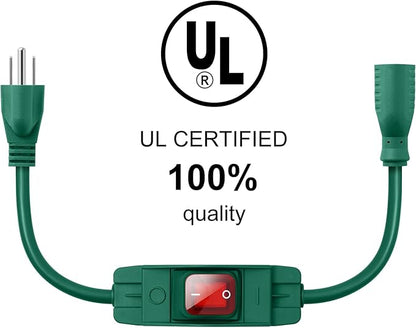 Outdoor Waterproof On/Off Switch Extension Cord, Heavy Duty 125v/250v Black - Image 2