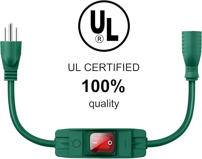 Outdoor Waterproof On/Off Switch Extension Cord, Heavy Duty 125v/250v SJTW Cord - Image 2