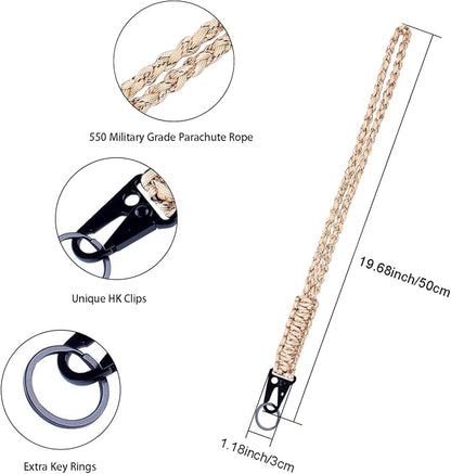 Heavy Duty Braided 550 Paracord Neck Lanyard Keychain - Image 2