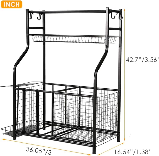 Snail Garage Sports Equipment Storage Organizer Sports Ball Storage Rolling Cart - Image 7