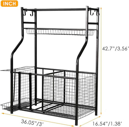 Snail Garage Sports Equipment Storage Organizer Sports Ball Storage Rolling Cart - Image 7