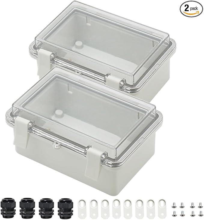 Zulkit 2pcs Junction Box ABS Plastic Dustproof Waterproof IP65 Electrical Boxes by Zulkit