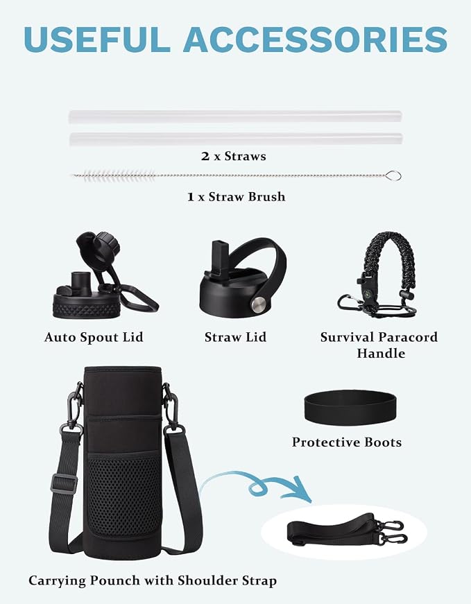 BENZZO 40 oz Water Bottle with Straw - Image 7