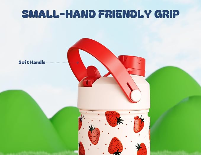 12 oz Kids Metal Water Bottle: 2-in-1 Straw Spout Lid, Spill-Proof, Easy Clean - Image 7